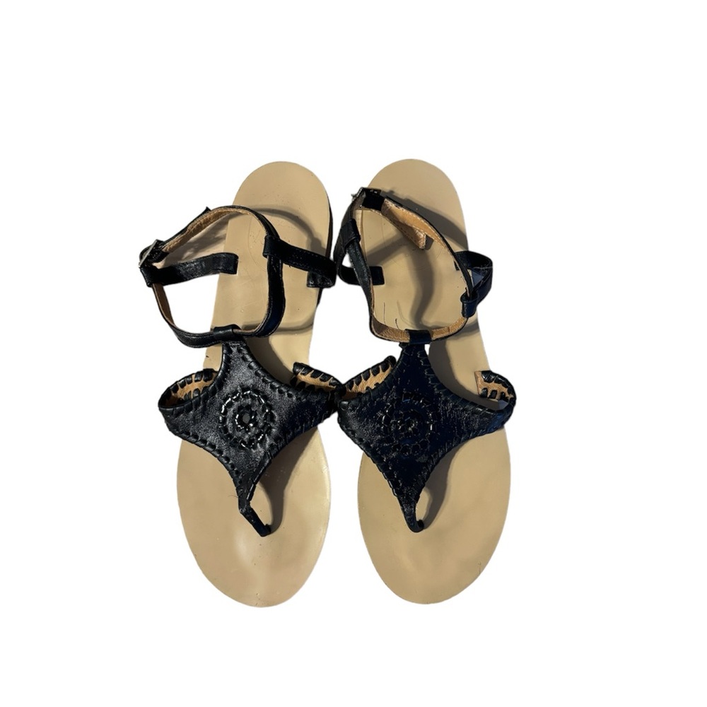 JACK ROGERS black ankle maci sandals 8